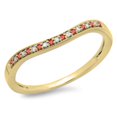 thumbnail image 1 of Dazzlingrock Collection 14K Round Cut Ruby & White Diamond Stackable Anniversary Wedding Band, Yellow Gold, Size 5, 1 of 1