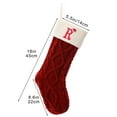 thumbnail image 3 of hulanddfd 26 Letters Christmas Stockings, 18inches Red Knitted Stocking with White Cuff and Red Embroidered Initials Christmas Stocking Gift Bag for Xmas Tree Indoor Home Decor Gift for Family, 3 of 5