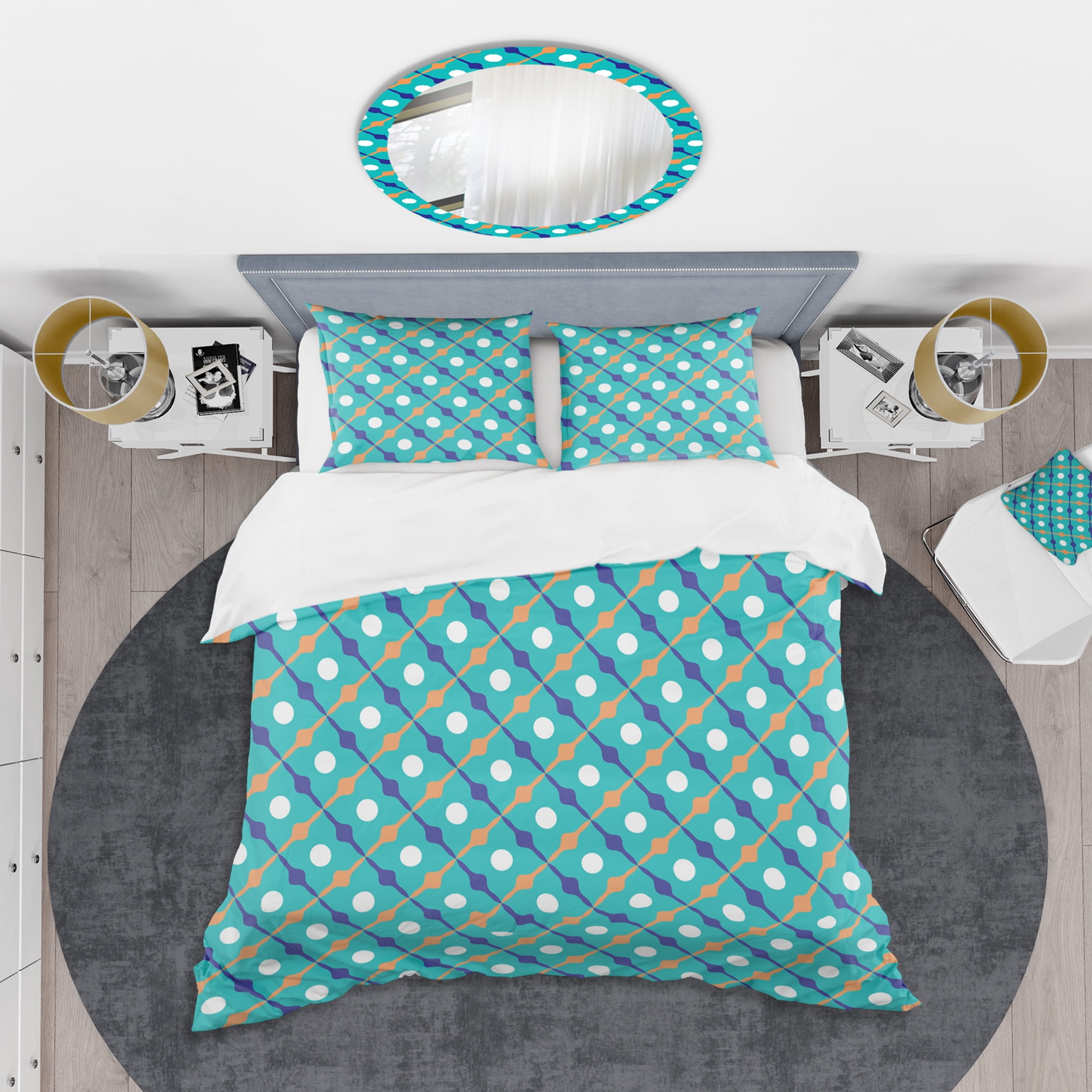 Designart 'Retro Pattern Abstract Design XV' Mid-Century Modern Duvet Cover Set