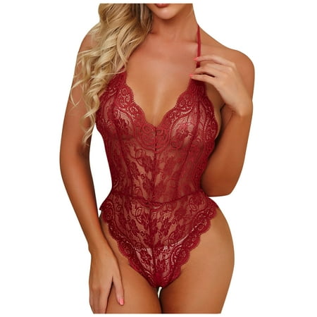 

wendunide underwear women New y Fashion Lace Lingerie Underwear Sleepwear Steel Ring Pajamas Garter Bodysuit XL