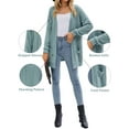 thumbnail image 3 of Hanerdun Women Open Front Cardigan Female Sweater Cardigans with Pocket Green S, 3 of 6