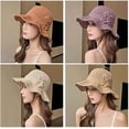 thumbnail image 7 of Women's Crochet Bucket Hat with Flower Accent, Wide Brim Hat, Lightweight and Adjustable(B), 7 of 7