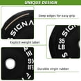 thumbnail image 3 of FlexWave 35LB Olympic Bumper Plates Pair, 2-Inch Rubber Olympic Weight Plates with Steel Hub, Solid Color, for Strength Training & Home Gym, 3 of 6