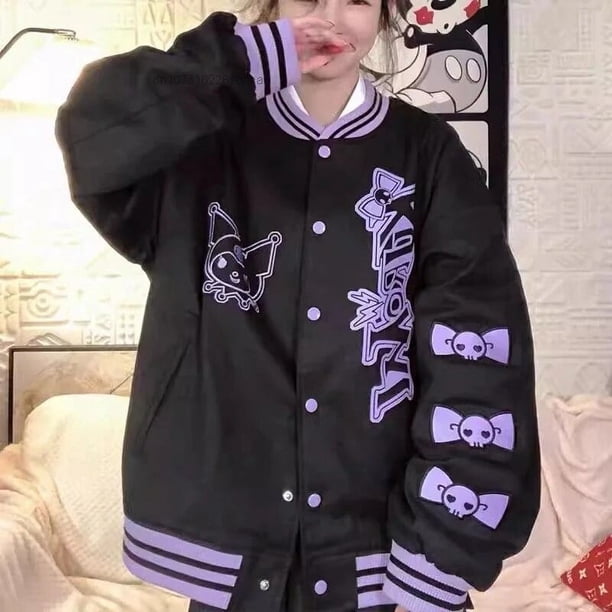 Sanrio Kuromi Hip Hop Fashion Cardigan Top 2000s Aesthetic