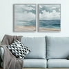 My Texas House - Soft Pastel Seascape Blue Framed Canvas Wall Art Set - 16x20
