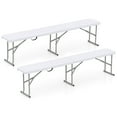 thumbnail image 1 of Costway 2 PCS Portable Folding Bench with Convenient Handle Non-slip Foot Pads Sturdy Metal Legs, 1 of 9
