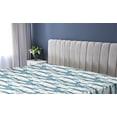 thumbnail image 5 of Ambesonne Nautical Fitted Sheet, Whale Pattern Ocean Waves, Queen Size, Sea Blue Soft Blue White, 5 of 5