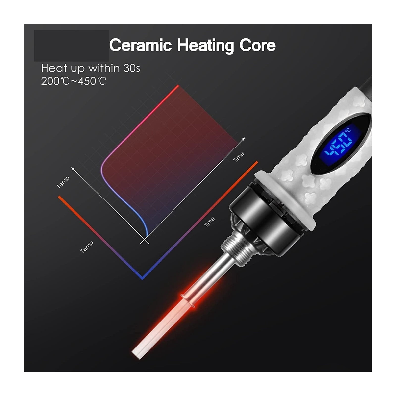Adjustable Temperature Digital Electric Soldering Iron, 80W Welding Solder Rework Station Heat Pencil Tips Repair Tool,Welding Tools