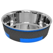 Angle View: Iconic Pet Color Splash Designer Trimond Bowl in Blue - Large