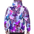thumbnail image 7 of Naloa Flying Butterflies Men's Casual Hooded Collar Drawstring Hoodies Pullover Sweatshirts Casual Long Sleeve Shirts-4X-Large, 7 of 7