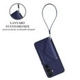 thumbnail image 2 of Back Wallet Case for Samsung Galaxy S24 with RFID Blocking Card Holders Stand Function Shockproof PU Leather Wallet Case with Wrist Lanyard for Samsung Galaxy S24, Blue, 2 of 9