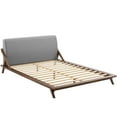 thumbnail image 3 of Luella Queen Upholstered Fabric Platform Bed in Walnut Light Gray, 3 of 6