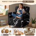 thumbnail image 4 of FKELYI Marble Black Print Stretch Armchair Cover Non-Slip Couch Sofa Slipcover Removable Loveseat Protector Anti-Scratch Furniture Decor for Home Office, 4 of 7