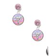 thumbnail image 2 of Delight Jewelry Silvertone Domed Multi Color RPT Pink Crystal Clip on Earrings, 2 of 5