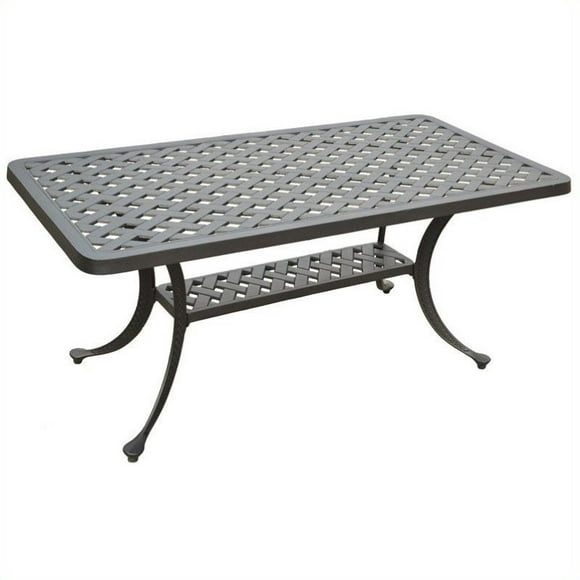 Crosley Furniture Sedona Aluminium Patio Table Basse en Noir Charbon de Bois