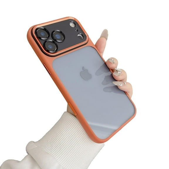 Allytechgroup iPhone 17 Pro Max Case for Women Men, Matte Tranlucent Back Cover Anti-Scratch Anti-Fingerprint Shockproof Bumper Rugged Drop-Proof Phone Case for iPhone 17 Pro Max, Orange