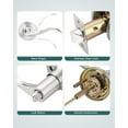 thumbnail image 2 of Satin Nickel Door Handle Interior Brushed Nickel Passage Door Lever for Hall and Closet Keyless Door Lock Set Reversible for Left Right Sided Doors Leverset Handleset, 2 of 7