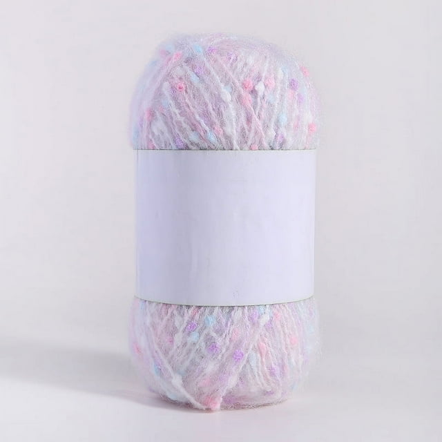 Nvzi Hilo de mohair de 100 g con puntos de colores, hilo suave para tejer a mano, crochet, para bufandas, chales y manualidades, J
