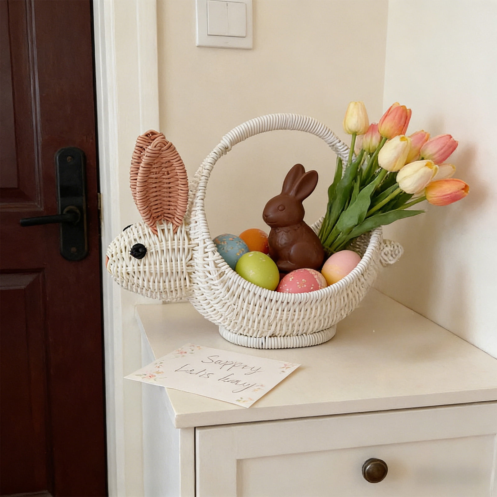 Easter Clearance! YZEGDCH Easter Baskets Easter Rabbit Bags Easter Decor for K*ids Easter Egg Hunt Party Supplies Decorations