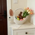 thumbnail image 6 of karymi Gift Basket with Handle Imitation Rattan Woven Small Flower Basket/storage Basket Fruit Picking/picnic Basket Rabbits-shaped Carrying Basket Gift Ideas Bedroom Decor Home Decor, 6 of 6