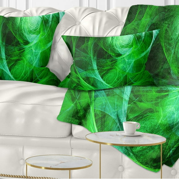 Designart Green Stormy Sky Texture - Abstract Throw Pillow - 12x20