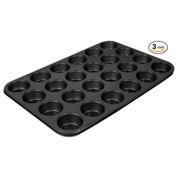 (3 Pack) Excellent 24 Cups Nonstick Muffin / Cup Cake Pan, CupCake Baking Mold
