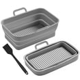 thumbnail image 2 of 2Pcs Air Fryer Silicone Pot Collapsible Air Fryer Liner Basket for Ninja Dual Air Fryer, 2 of 9
