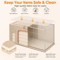 thumbnail image 4 of 4 Pack 66L Clothes Storage Bins with Metal Frame, Foldable Organizer Box with Clear Window and Handles for Closet, 20x16x13 inch, Beige, 4 of 7