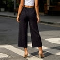 thumbnail image 3 of Vrorvz Polka Dot Capri for Womens Drawstring Elastic Waisted Capris Wide Leg Summer Casual Trouser with Pockets, 3 of 5