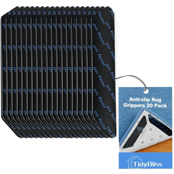 TidyBliss Rug Gripper 20 Pack, Anti-Slip Carpet Corner Stickers
