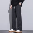 thumbnail image 4 of Drawstring Sweatpants Men's Fashion Casual Wide-leg Pants Men Streetwear Loose Straight Trousers Mens Joggers Track Pants M-5XL, 4 of 6