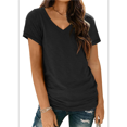 thumbnail image 2 of Camiseta Informal con Cuello en V para Mujer, Color Negro, Talla M, 2 of 9