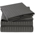 thumbnail image 1 of Juego de Sabanas Individuales Bluelander, Diseño de Rayas, Gris, 1 of 4