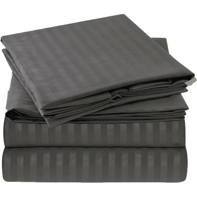 Juego de Sabanas Individuales Bluelander, Diseño de Rayas, Gris