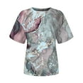 thumbnail image 4 of T-Shirts pour Femmes, Mode Femmes Nouveau Style T-Shirts Imprimés Manches Courtes Col Rond Blouses Été Décontracté Hauts pour Dames, 4 of 6
