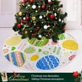 thumbnail image 3 of SKYSONIC Easter Tree Skirt Home Decoration Large Round Stripe Eggs Christmas Tree Skirt for Holiday Party Home Christmas Day Ornaments 35.4 Inch, 3 of 6