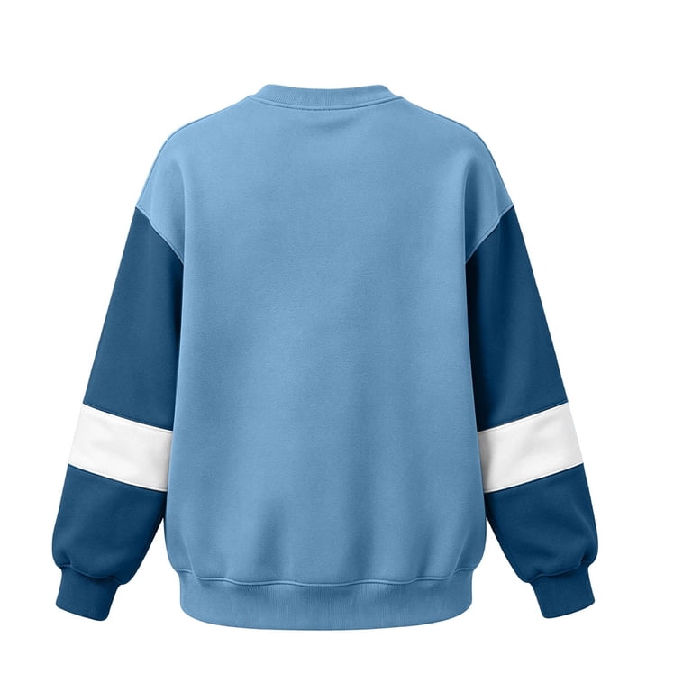 Colorblock Crew Neck QIYAGBSA Men Crew Neck Sweatshirt Colorblock Sleeves Drop Shoulder ...