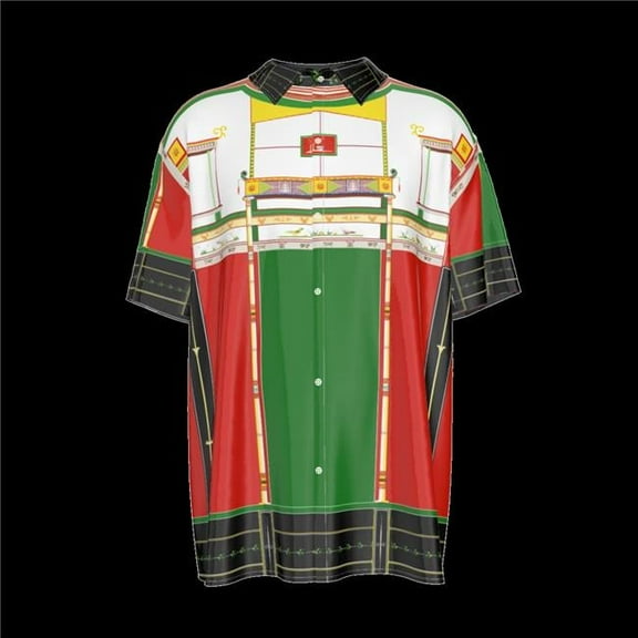 The House of Divino ADS-3MCSDS08-06CKZ-FFFFFF-L Bobbys Billiard Blues Short Sleeve Button Shirts - Large