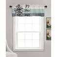 thumbnail image 3 of Christmas Linen Curtain Valance for Bedroom/Bathroom/Kitchen/Office/Living/Dining Room Window,Joy Peace Love Beige Teal Grey Xmas Bow Knot Rod Pocket Topper Decorative Cafe Drapes Panel 54"x18", 3 of 6