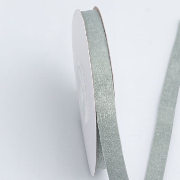 Namzi Skinny Ribbon, Ribbon Bows for Decor & Gift Wrapping, 1cm*10yd light green Polyester Velvet Ribbon, 2 Rolls Gift Wrapping Accessories, Fit for Crafts.