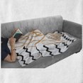 thumbnail image 6 of Live Laugh Love Soft Flannel Fleece Throw Blanket, Calligraphic Artwork Zigzags Chevron Stripes, Cozy Plush for Indoor and Outdoor Use, 50" x 70", Black White and Peach, by Ambesonne, 6 of 6