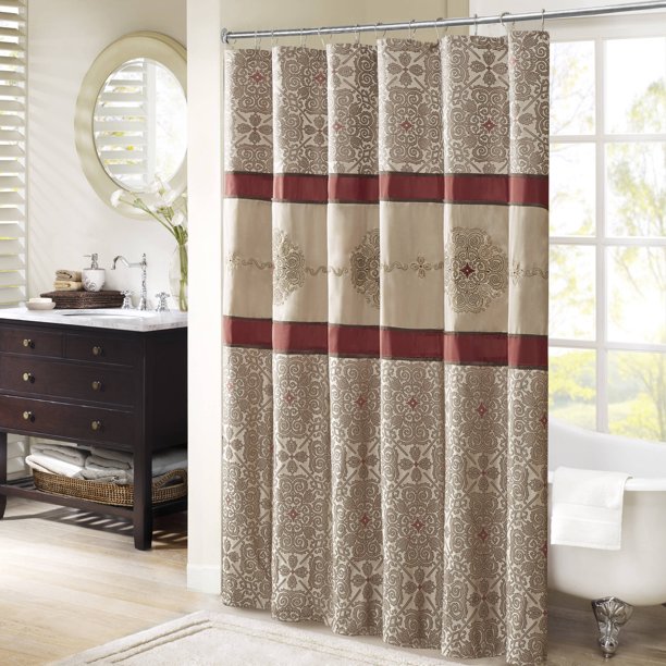 Home Essence Perry Embroidered Shower Curtain