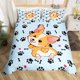 thumbnail image 1 of Cute Corgi juego de cama Queen Size,Cartoon Dog Footprint Bones Duvet Cover Sets, 1 of 7
