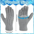 thumbnail image 2 of Armscye 2 Pairs Winter Gloves for Men Women, Touch Screen Texting Warm Gloves with Thermal Soft Knit Lining, Warm Knit Glove for Running Driving Hiking, Black/Light Grey, One Size, 2 of 7