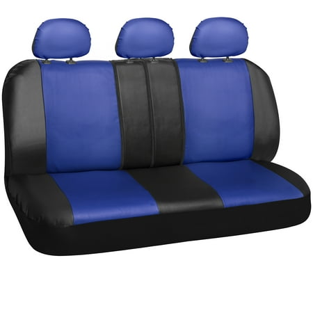 Back Seat Cover - PU Leather Rear Bench Universal Fit Car, Truck, SUV, Van - 8 Piece by