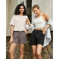 thumbnail image 6 of G4Free Shorts for Women Dressy Casual High Waisted Lounge Summer Pleated Shorts with Pockets, 6 of 8