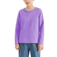 thumbnail image 4 of Basic T Shirt for Kids Boys Girls Crewneck Loose Fit Long Sleeve Sweatshirt Fall Solid Casual Tee Tops Clothes, 4 of 8