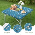 thumbnail image 4 of Blue Cartoon Unicorn Rainbow Cloud Star Balloon Square Fitted Tablecloth with Elastic Edge,Square Table Cover,Washable Elastic Table Cover for Home Kitchen Party Decor 34"x34", 4 of 6