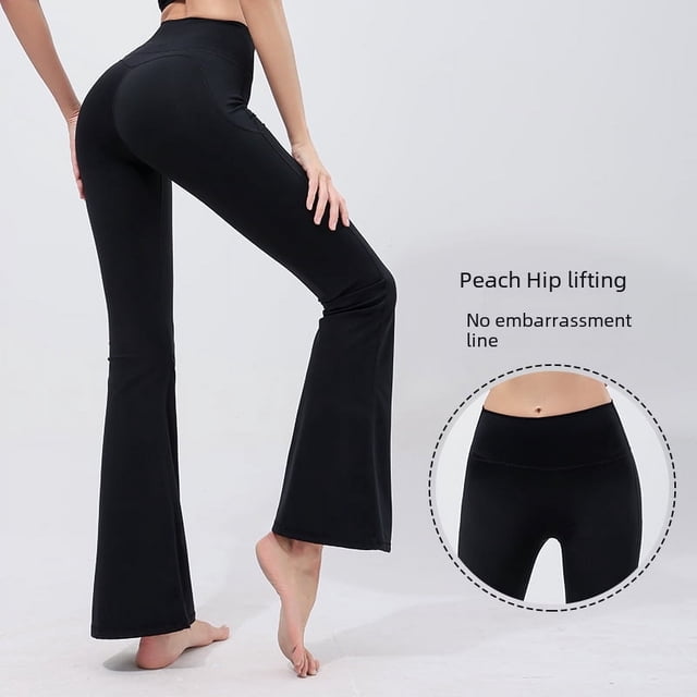 Pantalones de fitness sin costuras, de pierna ancha, sin vergüenza, línea de cadera de melocotón, pantalones casuales, pantalones deportivos para correr, pantalones de yoga para mujer