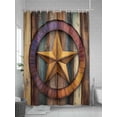 thumbnail image 5 of Shower Curtain Texas Stars Country Shower Curtains for Bathroom, Waterproof Polyester Shower Curtain Set with Hooks, Extra Long 72" x 96" Vintage Wood Grain, 5 of 6